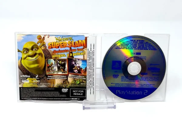 Parte trasera de DreamWorks Shrek: SuperSlam (ESP) (Promo) para PlayStation 2, edición PAL España