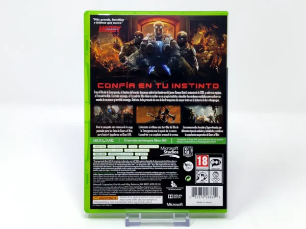 Parte trasera de Gears of War: Judgment (ESP) para XBOX 360, edición PAL España