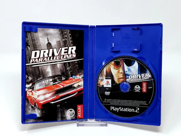 Interior del juego Driver: Parallel Lines (ESP) (v2) para PlayStation 2 con disco y manual