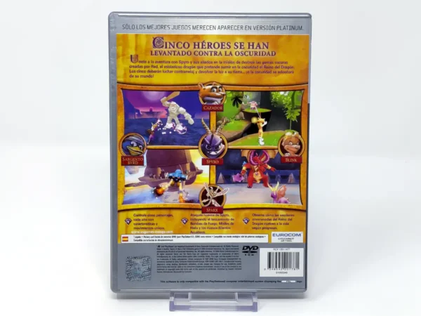 Parte trasera de Spyro: A Hero's Tail (ESP) (Platinum) para PlayStation 2, edición PAL España