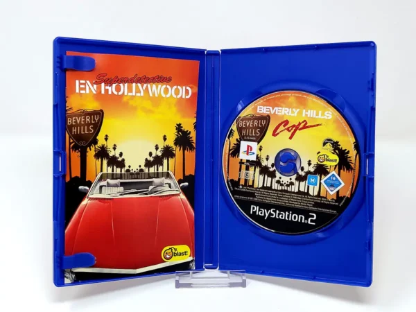 Interior del juego Superdetective en Hollywood (ESP) (Versión 2) para PlayStation 2 con disco y manual