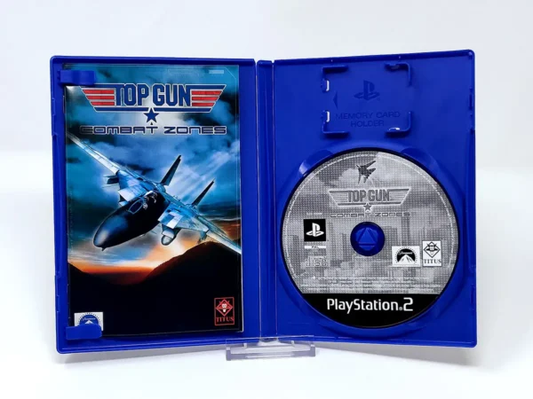 Interior del juego Top Gun: Combat Zones (FRA) para PlayStation 2 con disco y manual