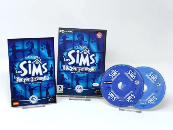 Interior del juego Los Sims: Magia Potagia (ESP) para PC con disco y manual