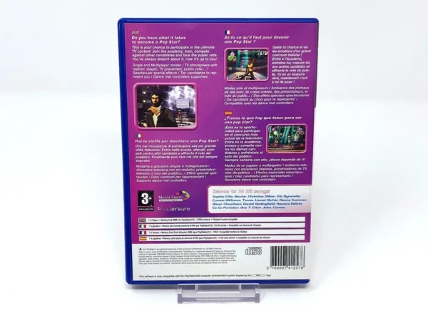 Parte trasera de Pop Star Academy (ESP) para PlayStation 2, edición PAL España