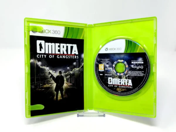 Interior del juego Omerta: City of Gangsters (ESP) para XBOX 360 con disco y manual