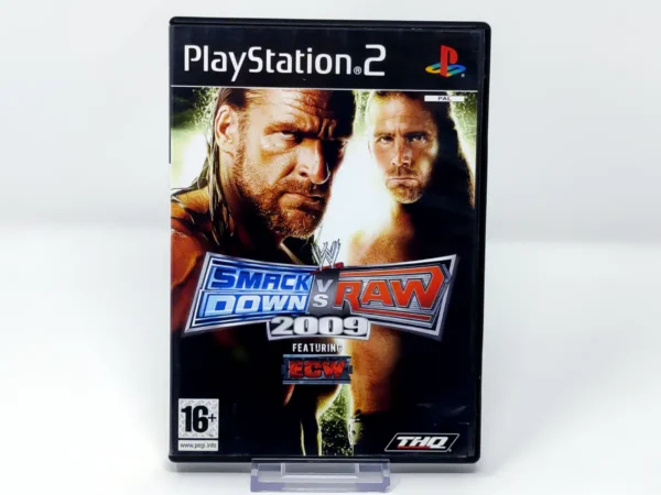 Portada de WWE SmackDown vs. Raw 2009 (FRA) (Rebajado) para PlayStation 2, edición PAL Francia, de segunda mano
