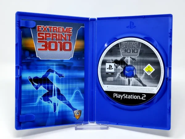 Interior del juego Extreme Sprint 3010 (ESP) para PlayStation 2 con disco y manual