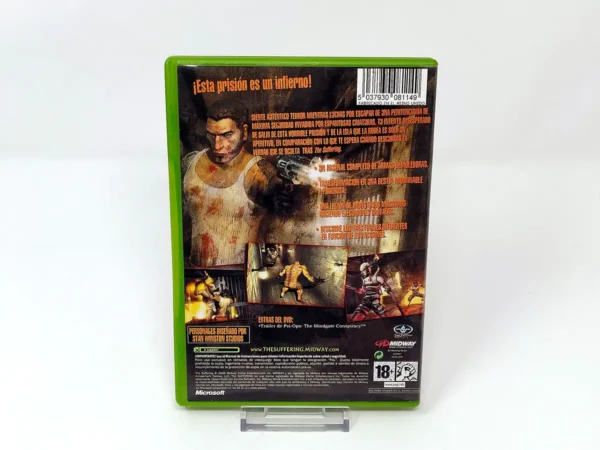 Parte trasera de The Suffering (ESP) para XBOX, edición PAL España