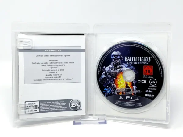 Interior del juego Battlefield 3 (Limited Edition) (ESP) para PlayStation 3 con disco y manual