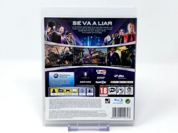 Parte trasera de Saints Row: The Third (Edición Genki) (ESP) para PlayStation 3, edición PAL España