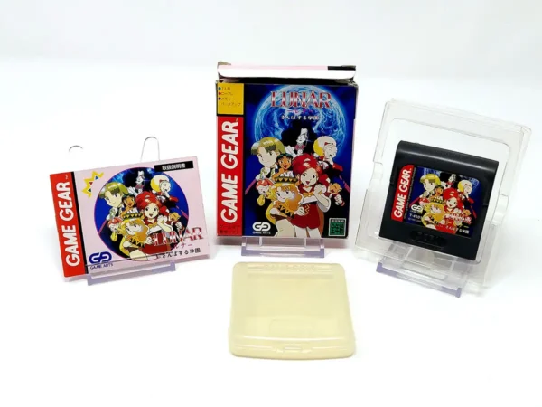 Interior del juego Lunar: Sanpo-suru Gakuen (JAP) para Sega Game Gear con disco y manual