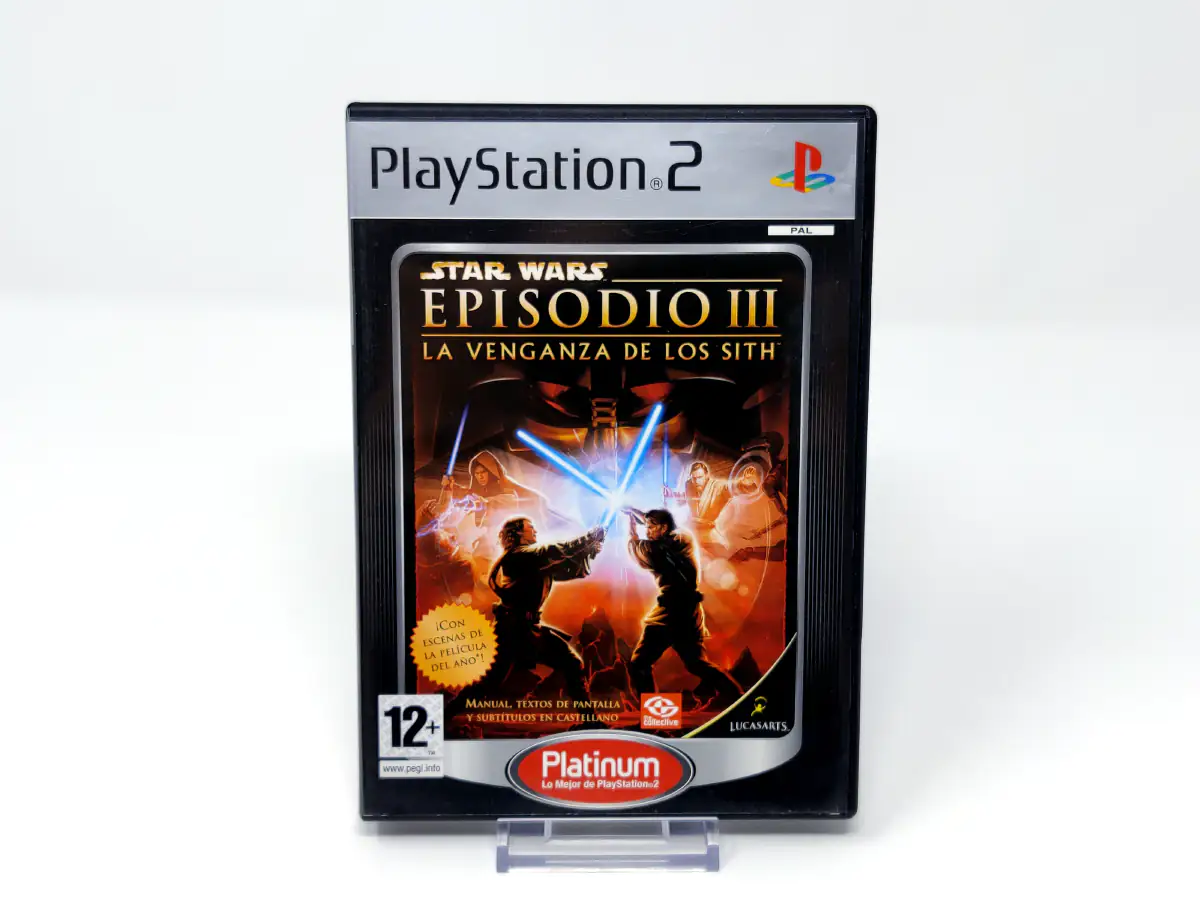Portada de Star Wars: Episodio III - La Venganza de los Sith (ESP) (Platinum) (Rebajado) para PlayStation 2, edición PAL España, de segunda mano