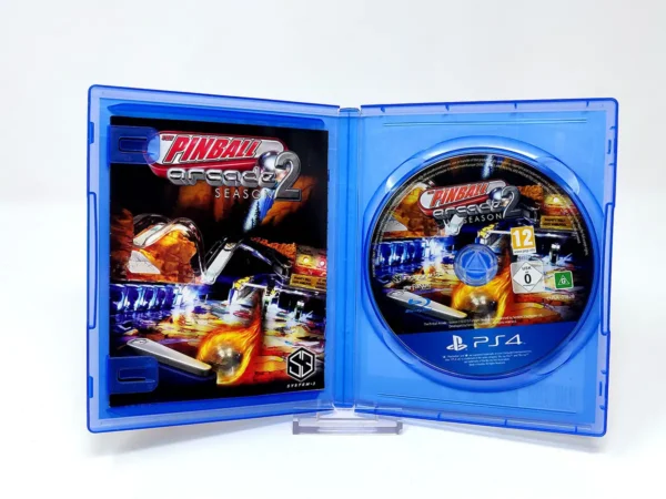 Interior del juego The Pinball Arcade: Season 2 (ESP) para PlayStation 4 con disco y manual