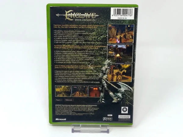 Parte trasera de Enclave (ESP) para XBOX, edición PAL España