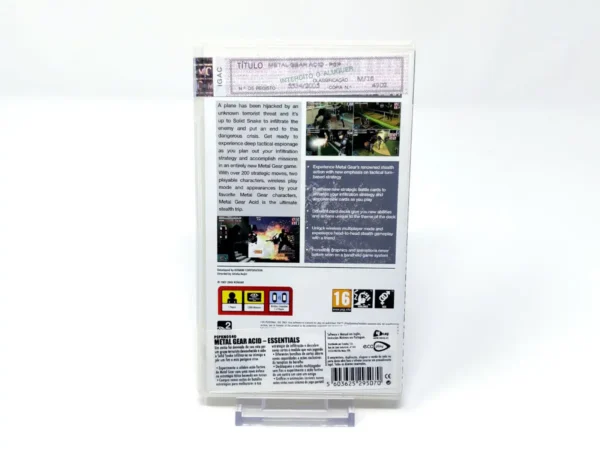 Parte trasera de Metal Gear Ac!d (ESP) (Essentials) (Rebajado) para PSP, edición PAL Portugal