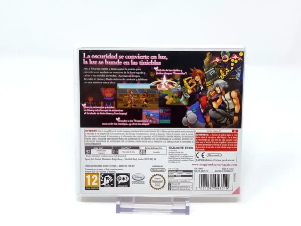Parte trasera de Kingdom Hearts 3D: Dream Drop Distance (ESP) para Nintendo 3DS, edición PAL España