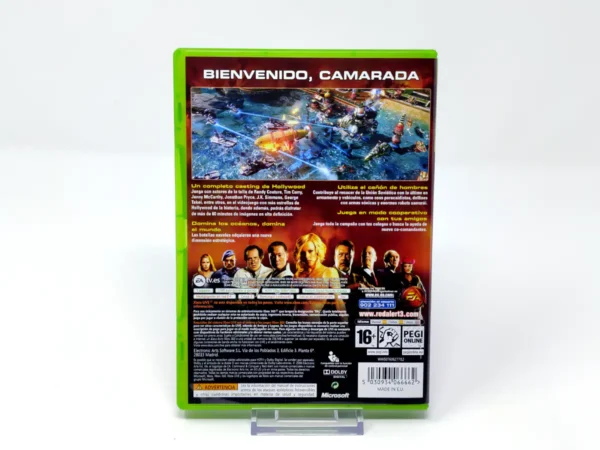 Parte trasera de Command & Conquer: Red Alert 3 (ESP) para XBOX 360, edición PAL España