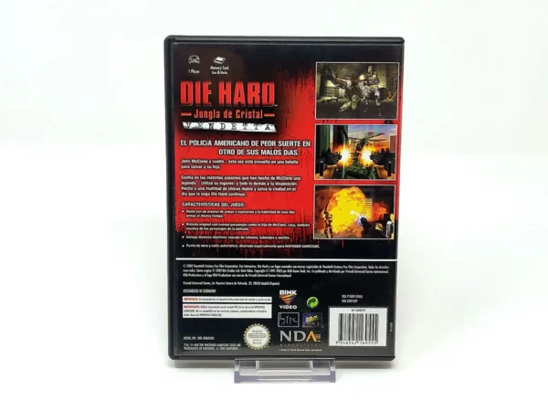 Parte trasera de Die Hard: Vendetta (ESP) para Nintendo GameCube, edición PAL España