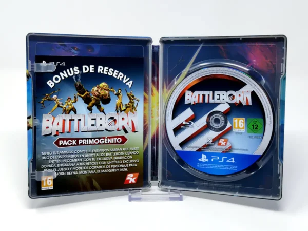 Interior del juego Battleborn (ESP) (Steelbook) para PlayStation 4 con disco y manual