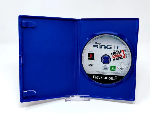 Interior del juego Disney Sing It: High School Musical 3: Fin de Curso (ESP) (Rebajado) para PlayStation 2 con disco y manual