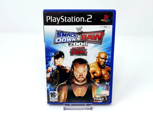 Portada de WWE SmackDown vs. Raw 2008 (ESP) para PlayStation 2, edición PAL España, de segunda mano