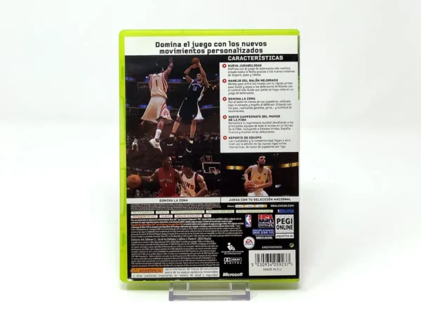 Parte trasera de NBA Live 08 (ESP) para XBOX 360, edición PAL España