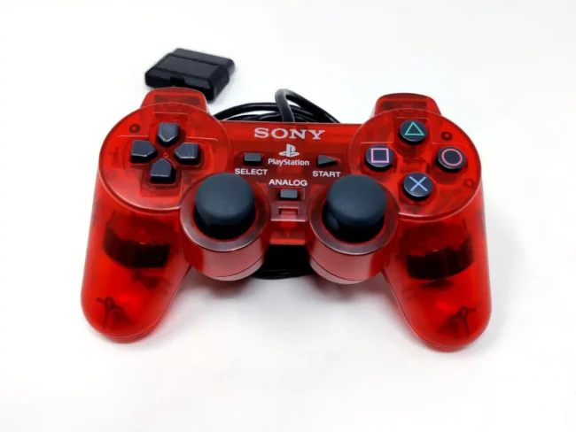 Mando Dual Shock 2 Rojo Transparente PS2