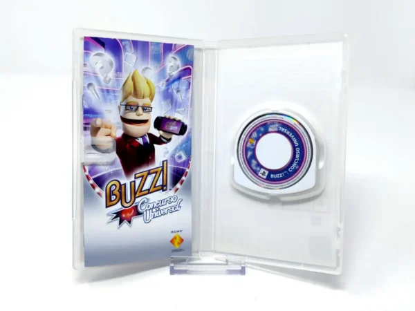 Interior del juego Buzz! Concurso Universal (ESP) (Essentials) para PSP con disco y manual