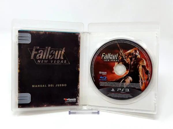 Interior del juego Fallout: New Vegas (ESP) para PlayStation 3 con disco y manual