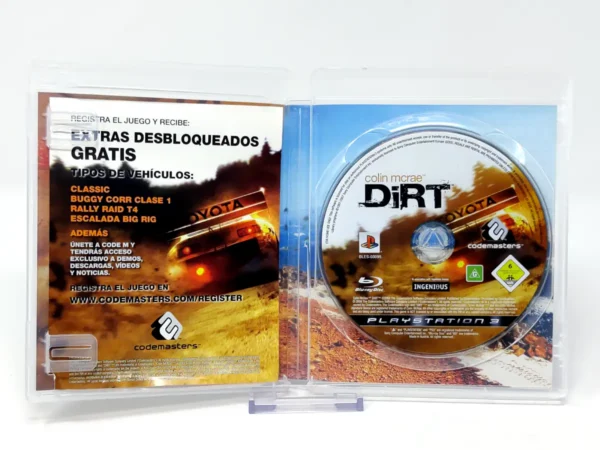 Interior del juego Colin McRae: Dirt (ESP) (Rebajado) para PlayStation 3 con disco y manual