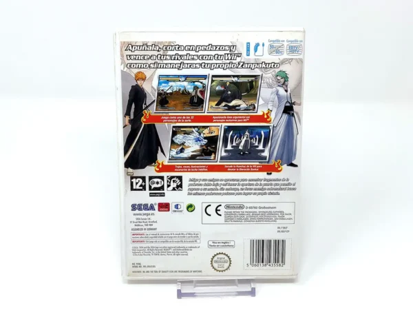 Parte trasera de Bleach: Shattered Blade (ESP) para Nintendo Wii, edición PAL España