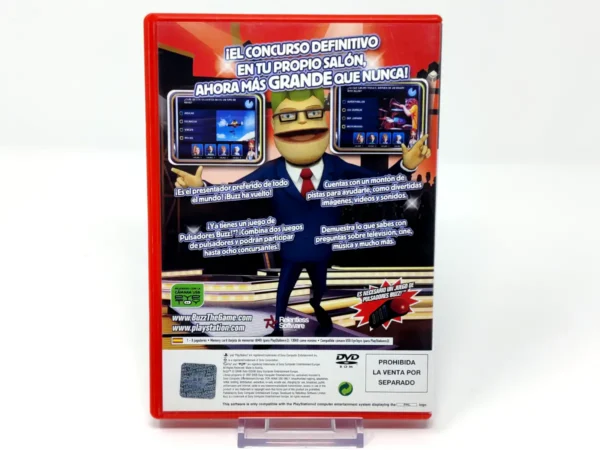 Parte trasera de Buzz! El Gran Reto (ESP) (v1) para PlayStation 2, edición PAL España