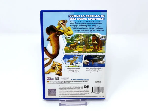 Parte trasera de Ice Age 2: El Deshielo (ESP) para PlayStation 2, edición PAL España