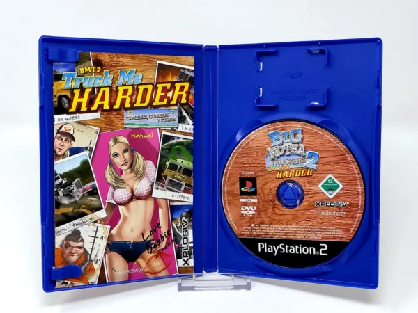 Interior del juego Big Mutha Truckers 2: Truck Me Harder (ESP) para PlayStation 2 con disco y manual