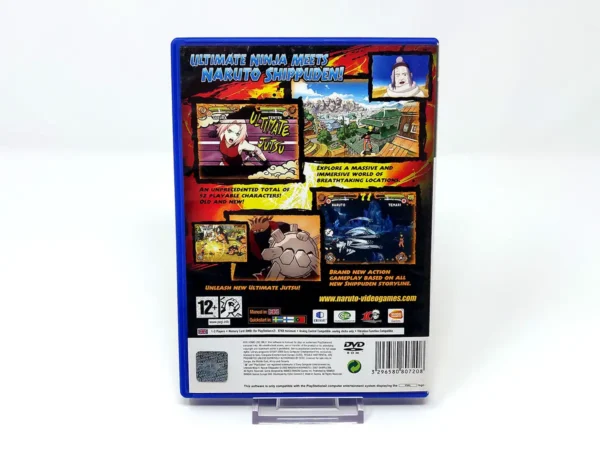 Parte trasera de Naruto Shippuden: Ultimate Ninja 4 (UK) para PlayStation 2, edición PAL UK