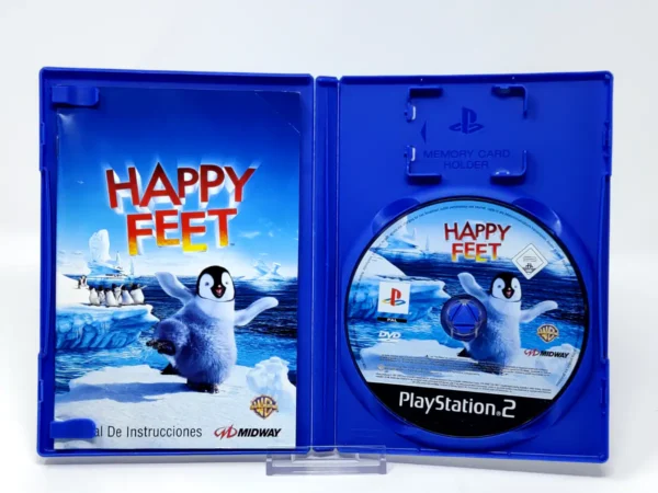 Interior del juego Happy Feet (ESP) para PlayStation 2 con disco y manual