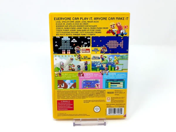 Lateral de la caja de Super Mario Maker (ESP) para Nintendo Wii U