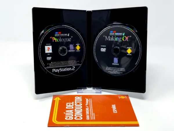 Interior del juego Gran Turismo 4: Prologue (ESP) para PlayStation 2 con disco y manual