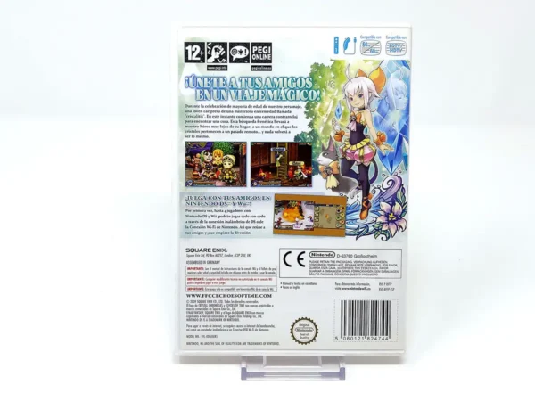 Parte trasera de Final Fantasy Crystal Chronicles: Echoes of Time (ESP) para Nintendo Wii, edición PAL España