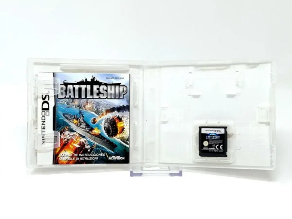 Interior del juego Battleship (ESP) para Nintendo DS con disco y manual