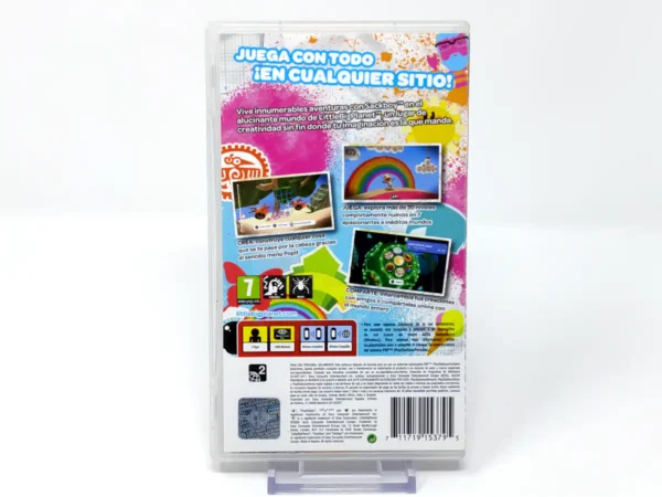 Parte trasera de LittleBigPlanet (ESP) (Essentials) para PSP, edición PAL España