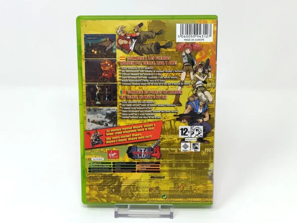 Parte trasera de Metal Slug 4 (ESP) para XBOX, edición PAL España