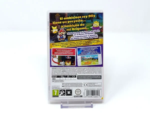 Parte trasera de Paper Mario: The Origami King (ESP) para Nintendo Switch, edición PAL España
