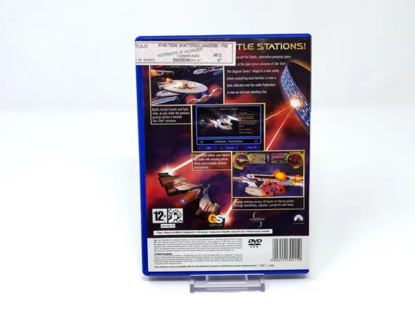 Parte trasera de Star Trek: Shattered Universe (UK) para PlayStation 2, edición PAL UK