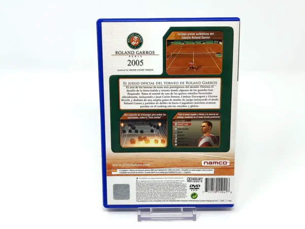 Parte trasera de Roland Garros 2005: Powered by Smash Court Tennis (ESP) (Rebajado) para PlayStation 2, edición PAL España
