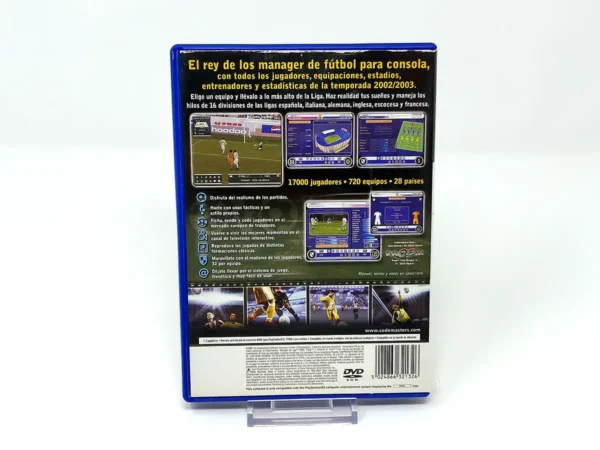 Parte trasera de Manager de Liga 2003 (ESP) (Rebajado) para PlayStation 2, edición PAL España