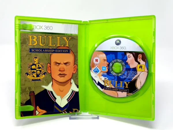 Interior del juego Bully: Scholarship Edition (ESP) para XBOX 360 con disco y manual