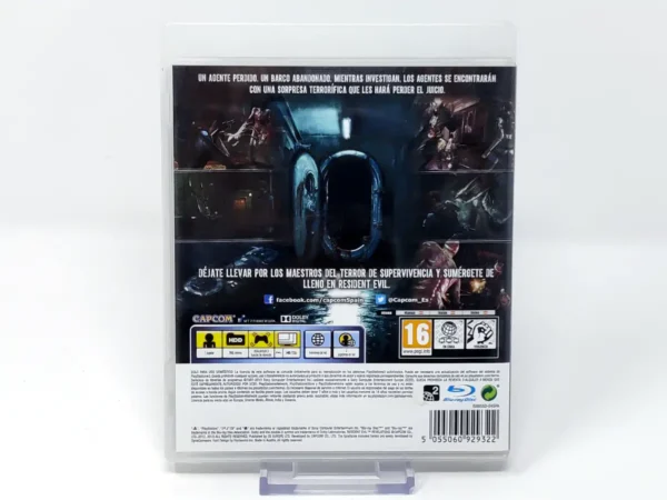 Parte trasera de Resident Evil: Revelations (ESP) para PlayStation 3, edición PAL España