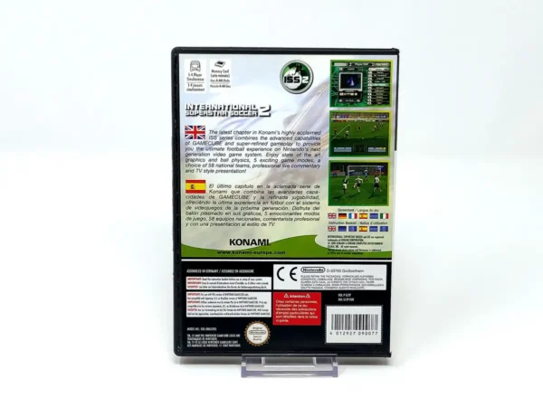 Parte trasera de International Superstar Soccer 2 (ESP) para Nintendo GameCube, edición PAL España