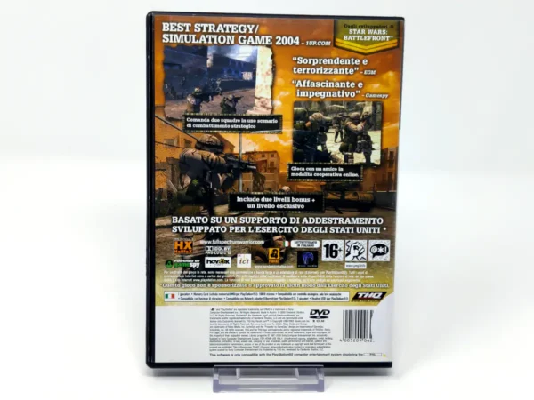 Parte trasera de Full Spectrum Warrior (ITA) para PlayStation 2, edición PAL Italia